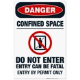 thumbnail image 1 of Confined Space Do Not Enter Entry Can Be Fatal Entry By Permit Sign, OSHA Danger Sign, 24x36 Corrugated Plastic, 1 of 1