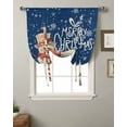 thumbnail image 2 of Blue Christmas Snowman Tie Up Curtains for Window, Vintage Xmas Snowflake Thermal Insulted Balloon Shade Adjustable Rod Pocket Curtains Valance Panels for Kitchen Bathroom Café 42 x 54, 2 of 7