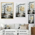 thumbnail image 4 of Designart "Grey Yellow Minimalism Tree silence I" Minimalism Floater Framed Canvas Print, 4 of 7