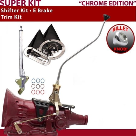 American Shifter TH400 Shifter Kit Chrome 23 in. Swan E Brake Trim Kit for F62C6