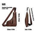 thumbnail image 4 of Spencer Men's Crossbody Sling Bag, Small Sling Backpack Purse Waterproof PU Chest Bag for Travel Outdoor, Brown, 4 of 9