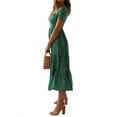 thumbnail image 3 of LilyLLL Womens Boho Floral Short Sleeve Maxi Dress Swing Midi Sundress, 3 of 3