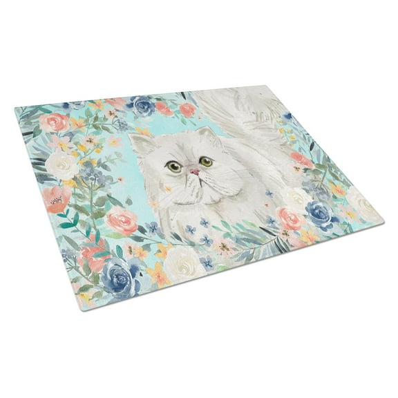 Persian Spring Flowers Glass Cutting Board Large
