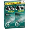 Afrin No Drip Severe Congestion Pump Mist Nasal Spray 12 Hour Relief 20 mL Bottle (Pack of 2)