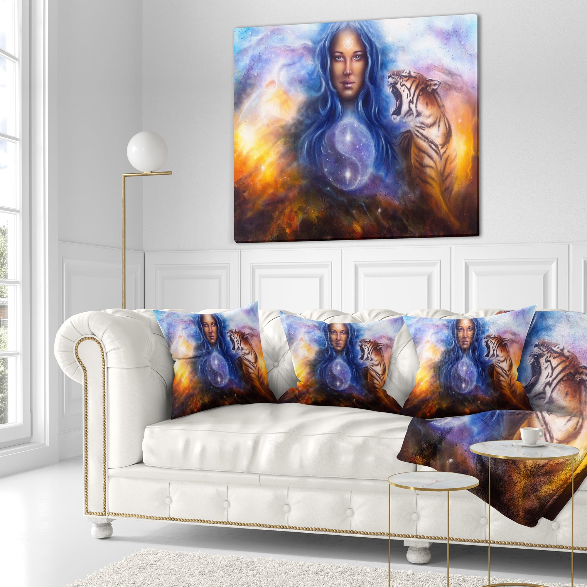 Designart Female Goddess Lada - Portrait Throw Pillow - 16x16