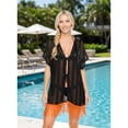thumbnail image 5 of HAPPY BAY Women's Summer Beach Open Front Maternity Beachwear Duster Kimono Cardigan XL-XXL Black, Solid, 5 of 5