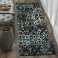thumbnail image 3 of SAFAVIEH Classic Vintage Montague Geometric Area Rug, Teal/Black, 3' x 5', 3 of 9