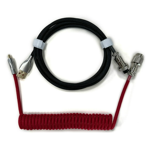 Coiled Type C Cable 1.5M for Mechanical Keyboard Aviator-Connector USB C Coiled Cable Aviation Plug-in Wire