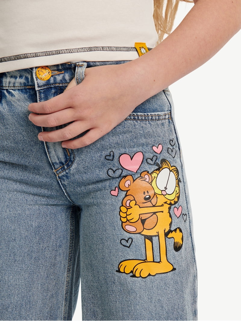 Justice x Garfield Girls Collab Jeans, Sizes 6-18, Slim & Plus