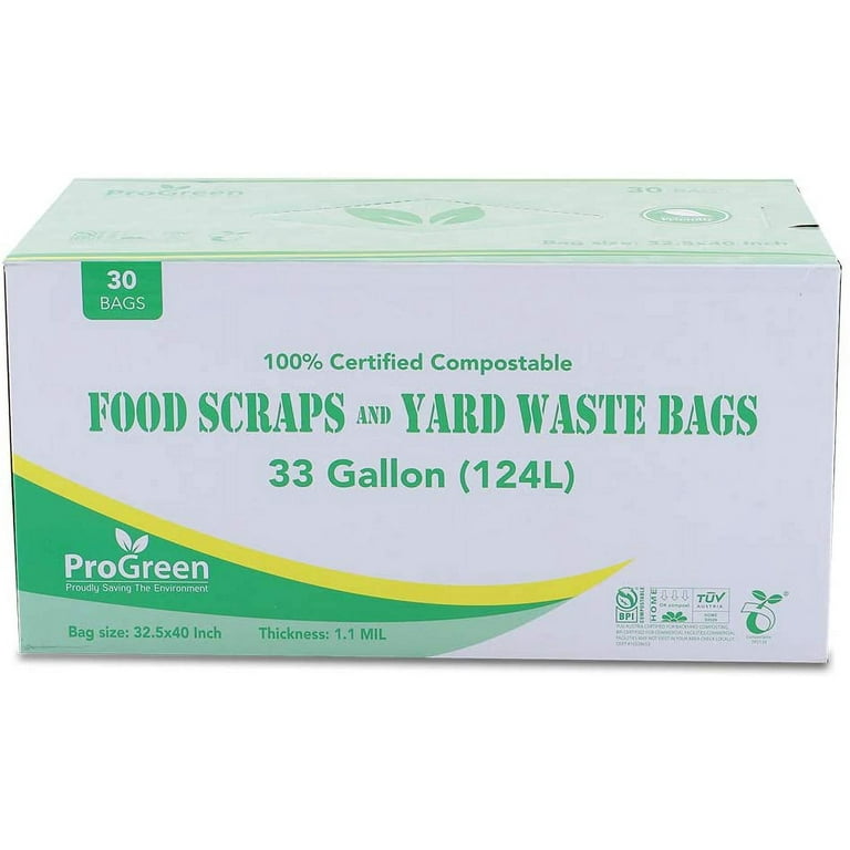 Buy ProGreen 100% Compostable Bags 8 Gallon (30L), Extra Thick