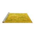 thumbnail image 2 of Ahgly Company Machine Washable Indoor Round Medallion Yellow Traditional Area Rugs, 3' Round, 2 of 4