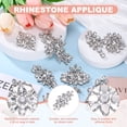 thumbnail image 3 of Uxcell 2Pcs Flower Rhinestone Applique, 3.15" x 1.57" Iron on Rhinestone Patch Sparkling Crystal Applique for Clothes Jeans Jackets Bags Bridal Wedding, Silver, 3 of 7