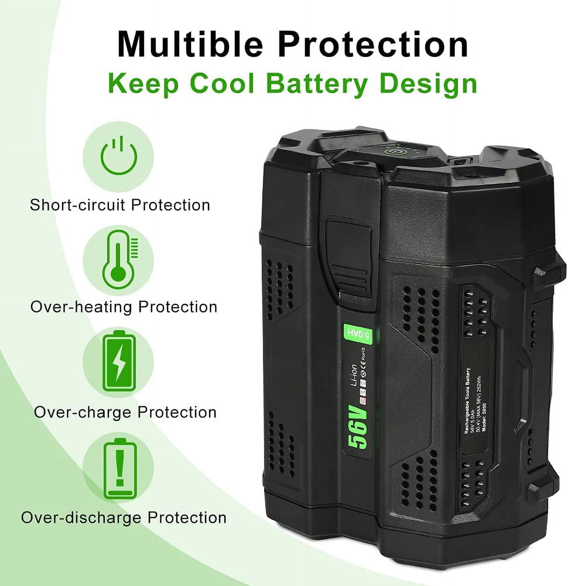 56V 5.0Ah Li-Ion Replacement Battery for EGO Battery for EGO 56V Power Tools BA2800T LB4800 with Fuel Gauge