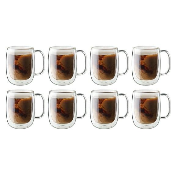 ZWILLING Sorrento Plus 8-pc Double-Wall Glass Coffee Mug Set