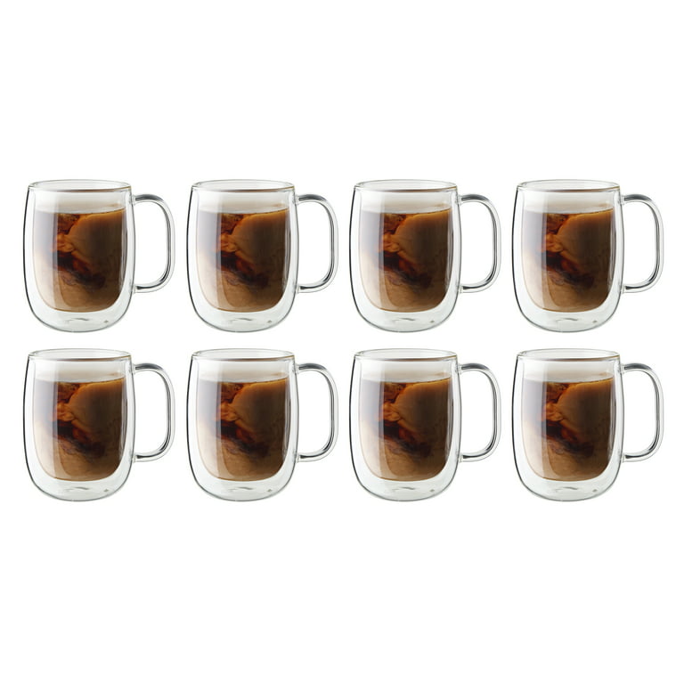 ZWILLING Sorrento Plus 8-pc Double-Wall Glass Coffee Mug Set