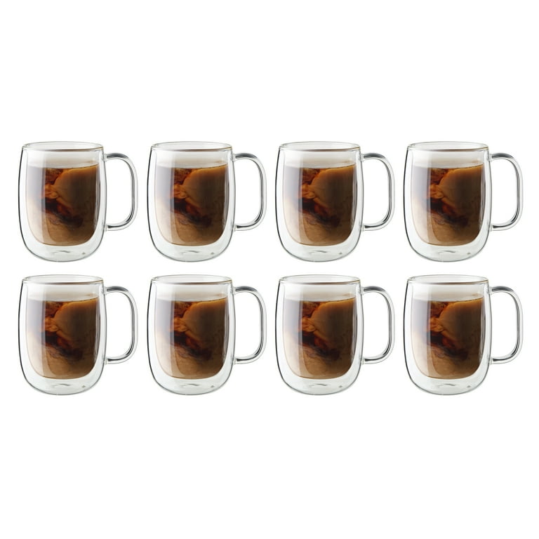 ZWILLING Sorrento Plus 8-pc Double-Wall Glass Coffee Mug Set 