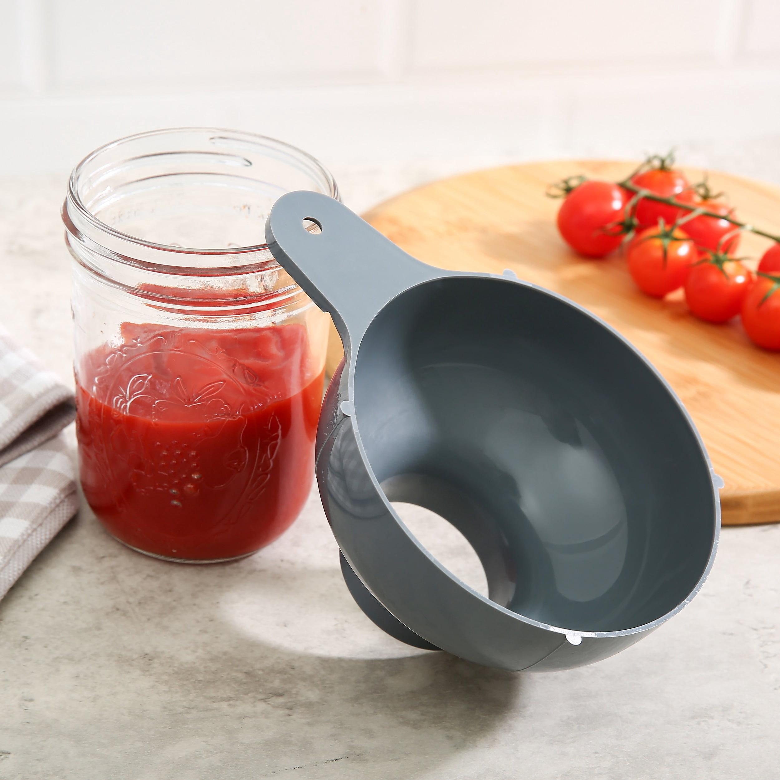Mainstays Plastic Canning Funnel for Mason Jars, Home Canning Essentials, Gray