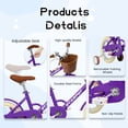 thumbnail image 6 of BTMWAY 12 Inch Children's Bicycle for Girls, Single-Speed Child Bicycle for Ages 2-3 Years, with Removable Training Wheels, Front V-Brake, Rear Holding Brake, Purple, 6 of 6