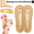 thumbnail image 5 of BlinkLLX 4 Pairs Arch Support Socks for Women No Show Liner Socks 3D Padded Nylon Stockings Sponge Cushion Non Slip Massage(Black, Light Skin,Medium), 5 of 7