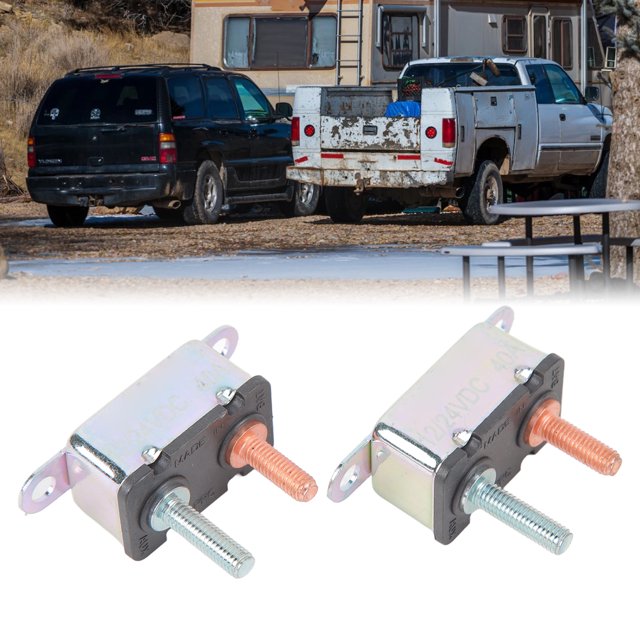 12V 24V Automatique Réinitialisation Disjoncteur Disjoncteur en Alliage d'Aluminium Goujon avec 4 Écrous pour l'Automobile et le Navire