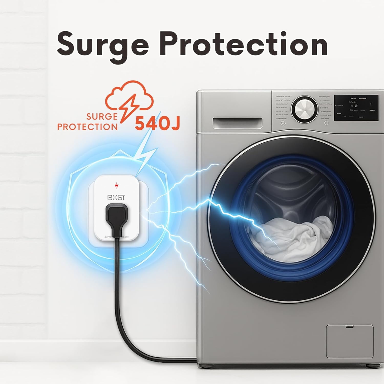RGHJAR-Single Outlet Surge Protector, Refrigerator Surge Protector Wall Socket,Ground Protected Light Indicator for TV, Air Conditioner, Washing Machine and Home Appliances,15A 1800W, 2 Pack