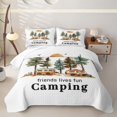 thumbnail image 2 of Erosebridal Retro Camper RV Print Quilt King,Happy Camping Theme King Coverlet Set For Camping Lover,3-Piece, 2 of 7