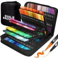thumbnail image 1 of Ccfoud Dual Brush Markers Pens, 168 Colors Dual Tip(Fineliner & Brush) Art Markers for Kids, Brush Tip Markers for Adult Coloring Books No Bleeding, 1 of 7