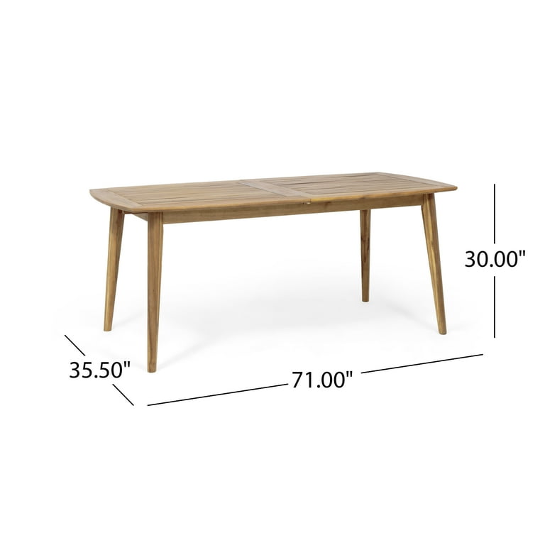 Jaxson Outdoor Acacia Wood Expandable Dining Table, Teak - Walmart.com