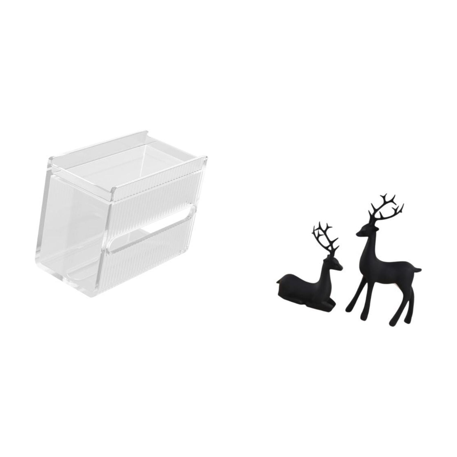 Fiocias Tissue Case Wall Mounted Toilet Paper Storage Box Acrylic Toilet Tissue Towel Holder Reindeer Statue Resin Construction Suitable for Bedrooms Kitchens