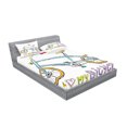 thumbnail image 2 of Ambesonne Cartoon Fitted Sheet & Pillow Sham Set, Bicycle Love Words, Full, Multicolor, 2 of 2