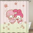 thumbnail image 1 of Cortinas de ducha Kawaii Sanrios Anime Kuromi KTs My Melody pantallas impermeables de dibujos animados con gancho accesorios de baño, 1 of 4