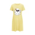 thumbnail image 4 of Cxenplz Nightgowns for Women Short Sleeve T Shirt Sleep Dress Comfy Round Neck Sleepshirt Sleepwear Halloween Print Lounge Pullovers Nightshirt on Clearance, 4 of 4