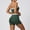 Green(Tank Top+Shorts), variant on Women 2 Piece Contrast Trim Workout Set, Double Strap Square Neck Padded Sports Bra & High Waist Butt Lifting Biker Shorts, Summer Yoga Gym Activewear Outfit