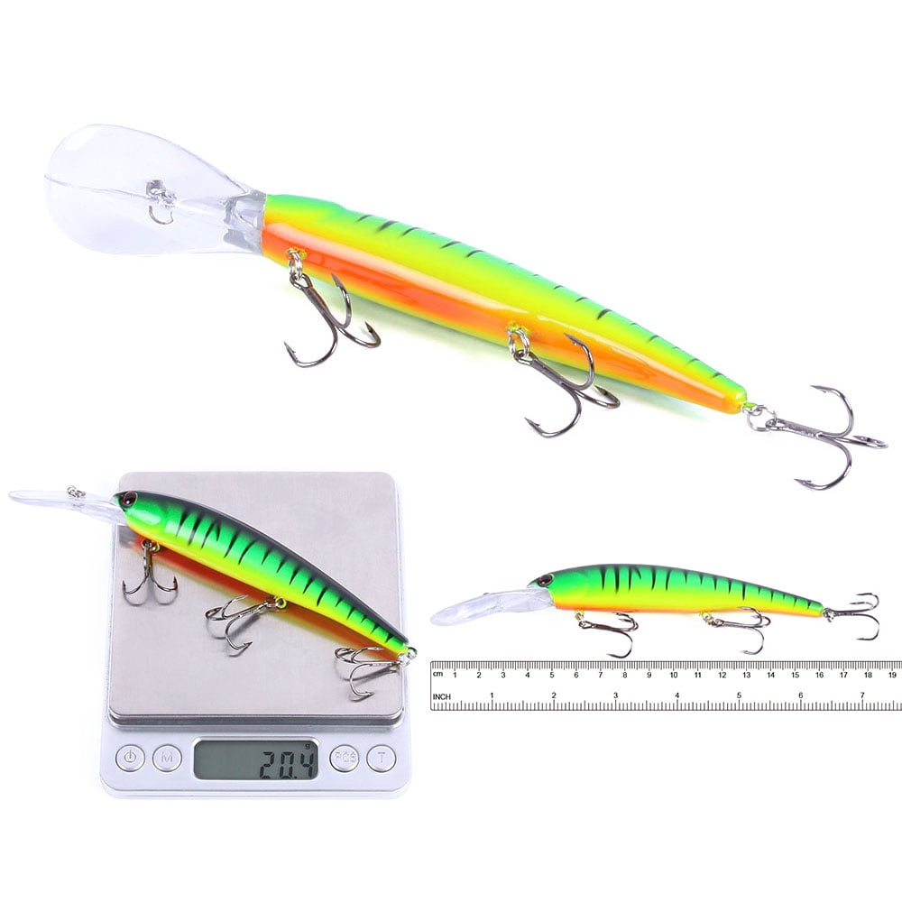 HENGJIA Fishing Lures Large Hard Bait Minnow VIB Lure with Treble Hook Life-Like Swimbait Fishing Bait Popper Crankbait Sinking Lure for Bass Trout Walleye Redfish