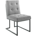 thumbnail image 2 of Modway Privy Black Stainless Steel Upholstered Fabric Dining Chair Set of 2 in Black Light Gray, 2 of 4