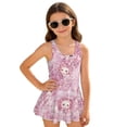 thumbnail image 2 of FUIALDOLG Pink Floral Axolotl Swimsuit for Girls One Piece Swimwear with Skirt Kids Sleeveless Skirted Bathing Suit Cartoon Toddler Bathing Suits Pool Parties Swimsuit,6-7Y, 2 of 7