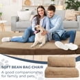 thumbnail image 5 of Folding Sofa Bed,Extra Thick and Long Fluffy 4 Position Convertible Flip Lounge Chair,Foam Filling Folding Matress Sofa Bean Bag with Washable Cover,Khaki,30x95 Inch, 5 of 7
