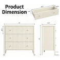 thumbnail image 3 of 4-Piece Fluted Bedroom Furniture Set, 2 Nightstands with Charging Station & 2 Dressers, Modern Wood Bedroom Set with Drawers and Metal Handles for Bedroom, Apartment, Small Spaces，Alabaster White, 3 of 8