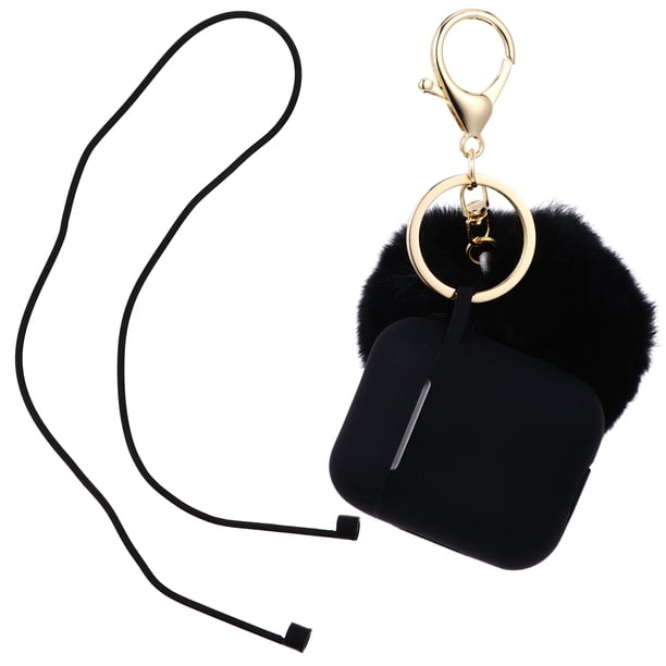1 juego de funda de silicona para auriculares inalámbricos con llavero compatible con Airpods 1/2