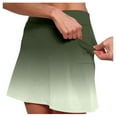 thumbnail image 2 of MIXUE Skirts For Women Summer Gradient Print Elastic High Waist Yoga Sports Mini Tennis Skirt Activewear,Green,S, 2 of 6