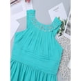 thumbnail image 6 of iEFiEL Big Little Girls Halter Neck Chiffon Summer Dress Sleeveless Rhinestone Wedding Birthday Party Dress Turquoise 8, 6 of 7