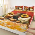 thumbnail image 3 of Homewish Animal Chicken Twin Sheet Sets 3pcs for Female Men Adults,Chic Floral Sunflower Twin Fitted Sheet Microfiber,Farmhouse Animal Breathable Flat Sheet,Lightweight Room Decor, 3 of 7