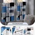 thumbnail image 4 of Blue Geometric Blackout Kitchen Window Tier Curtains and Valance Set, 36 Inch Abstract Art Window Curtains Set with Rod Pocket for Small Windows, Living Room or Bathroom, 4 of 6