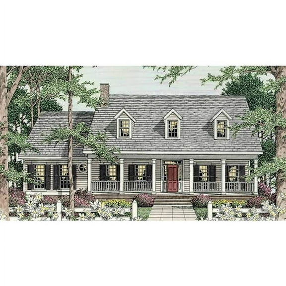 The House Designers Country House Plan 1680” x 1200” Art Print (Set of 5)