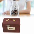 thumbnail image 3 of Wooden Money Storage Box Wooden Treasure Chest Lockable with Handle, 3 of 7