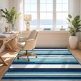 thumbnail image 3 of Design&I 8'x10' Washable Area Rug Sleek Flatweave Pet Friendly Surfboard Wave Stripe Nautical Border Surf Aesthetics Bathroom for King Size Bedroom, Under Bed, 3 of 7