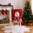 thumbnail image 5 of Christmas Chair Covers, Winter Santa Claus Snowman Elk Chair Back Protector Slipcovers Washable Red White Dining Seat for Home Hotel Kitchen Decor (Snowman), 5 of 8