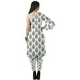 thumbnail image 4 of Moomaya Designer Printed One Shoulder Bell Sleeve Kurti w/ Pants Ethnic Clothing Sets For Women, 4 of 7