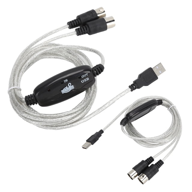 Adaptateur MIDI, Câble Indicateur LED Intégré pour Connecter Instruments de Musique Électroniques