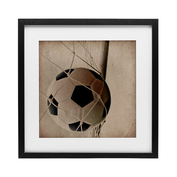 Stupell Industries Mid-Century Be The Ball Soccer Black Framed Print Under Glass, 13 x 13, by Kim Allen